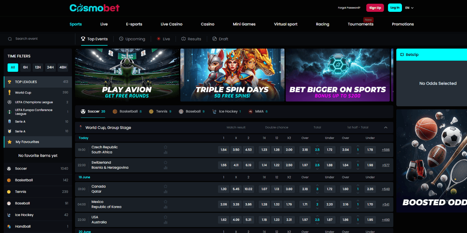 Cosmobet Bookmaker Not on Gamstop